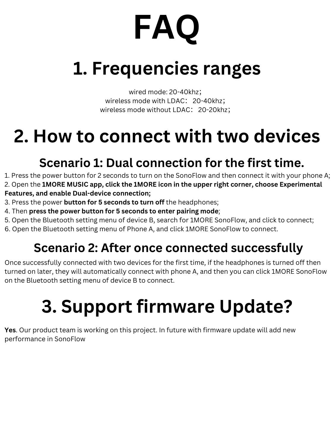 Sonoflow Bluetooth ANC Wireless Headphones DLC dynamic Hi-Res LDAC AAC 12 EQ, 70H Batteri, kablet/trådløs modus
