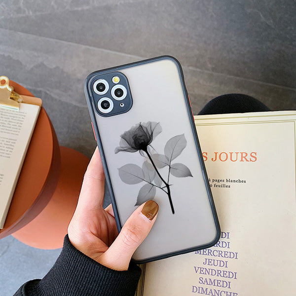 IPhone 11-14 deksel med svart blomst